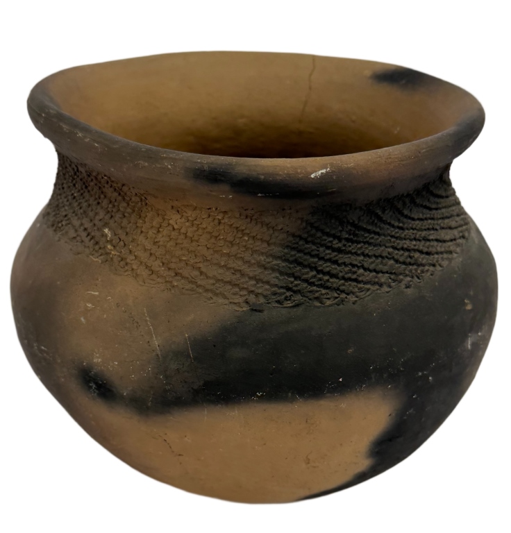 Handcrafted Earthenware Smoke-Fired Finish Vessel