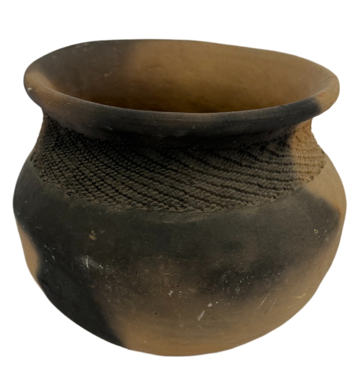 Handcrafted Earthenware Smoke-Fired Finish Vessel