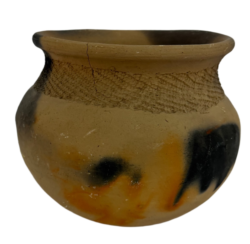 Handcrafted Earthenware Smoke-Fired Finish Vessel