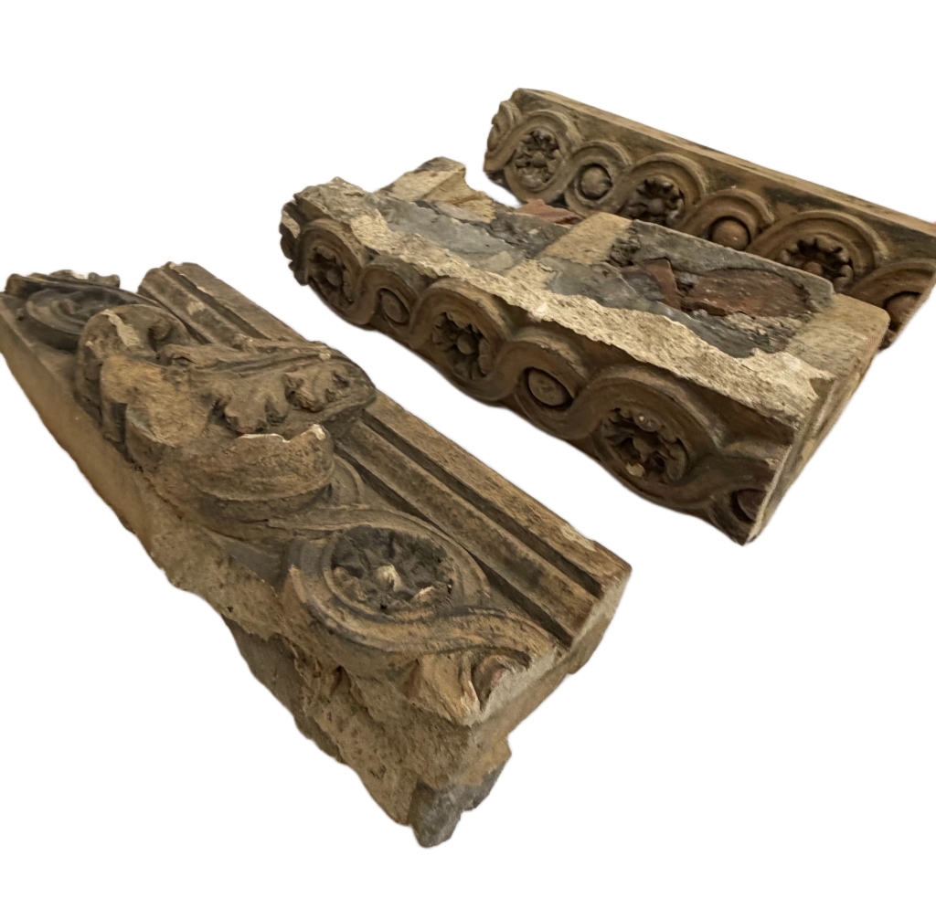 Antique Beaux-Arts Architectural Frieze Fragments