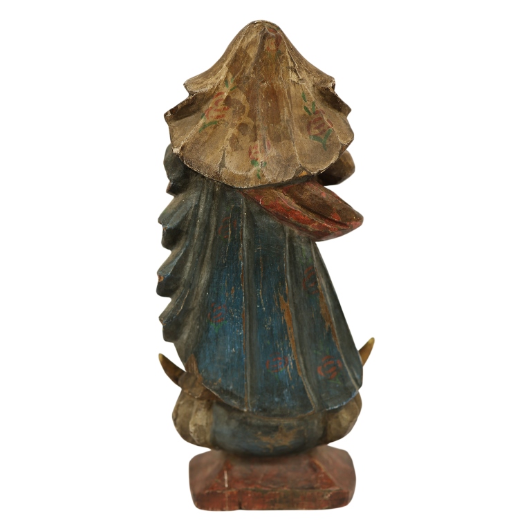 M. Milza - Spanish Santos Carved Mary Sculpture