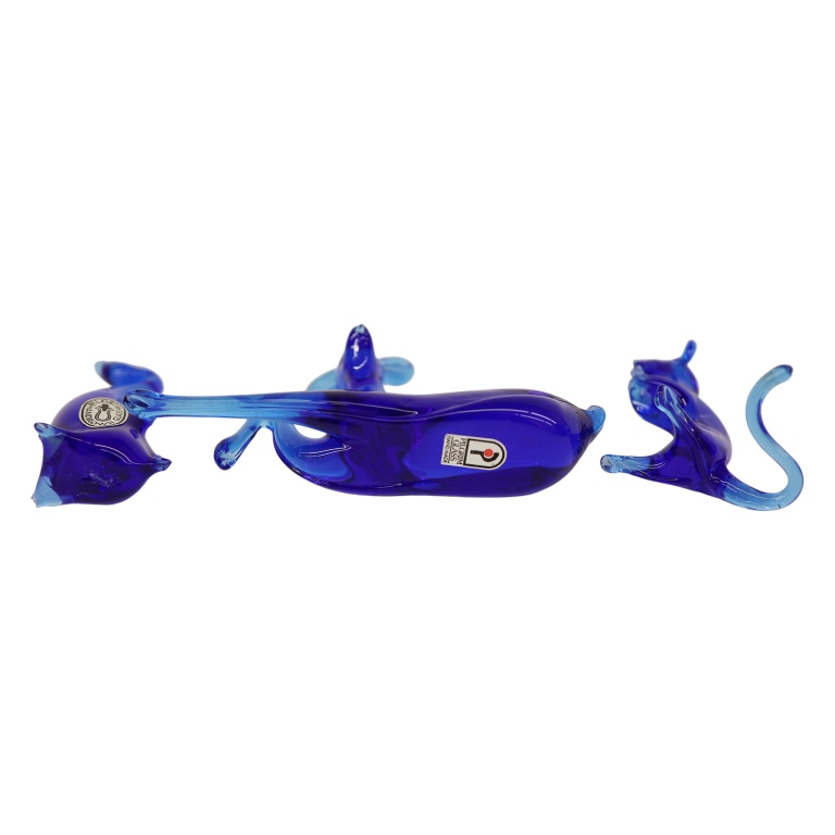 Pilgrim Art Glass Cobalt Blue Animal Figurines