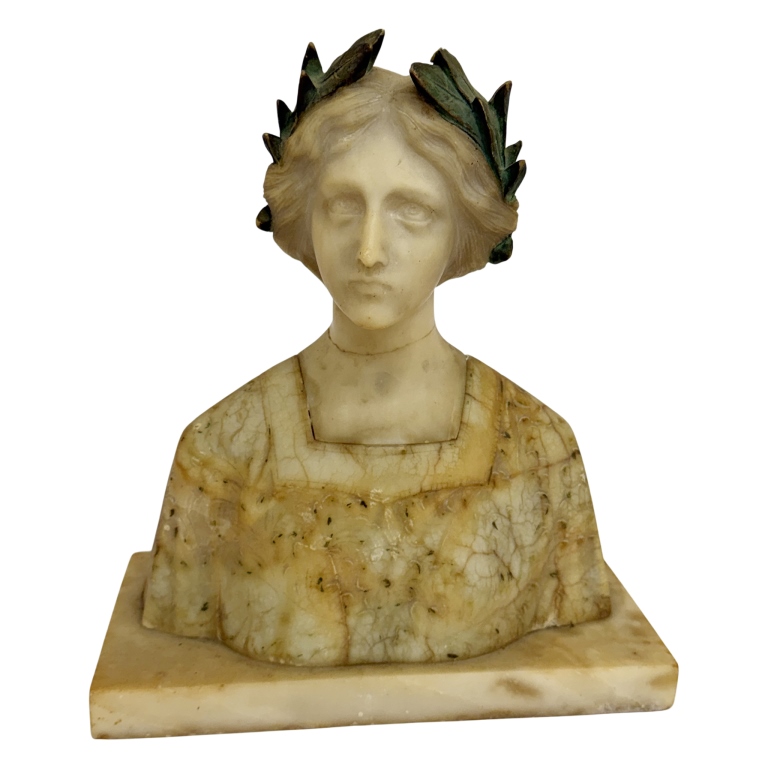 Italian Art Nouveau Carved Maiden Bust
