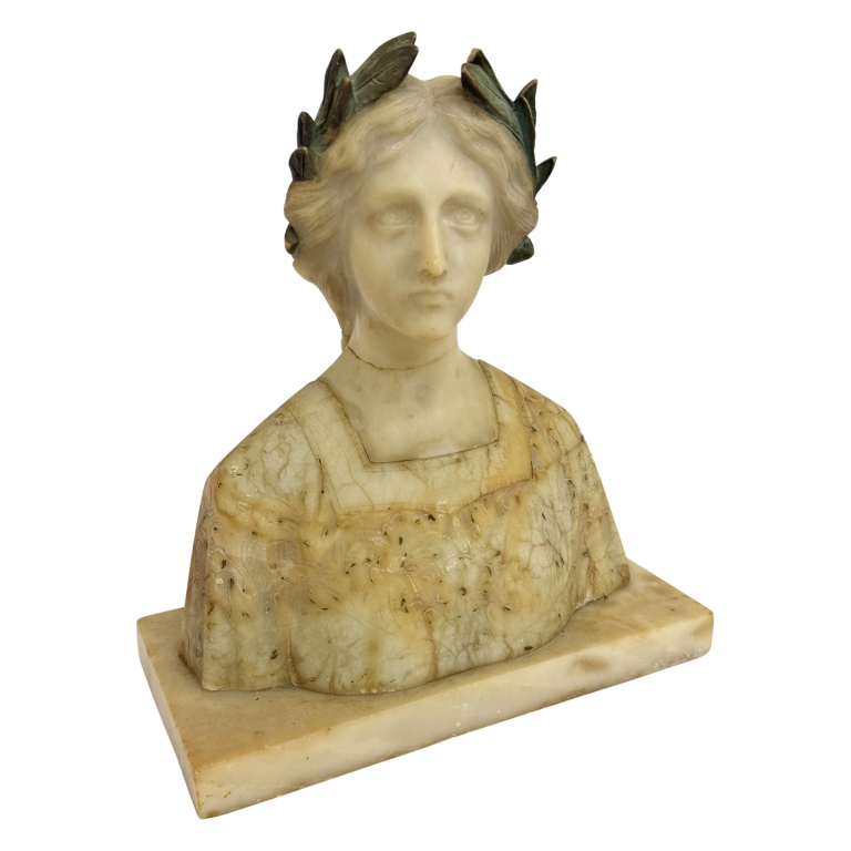 Italian Art Nouveau Carved Maiden Bust