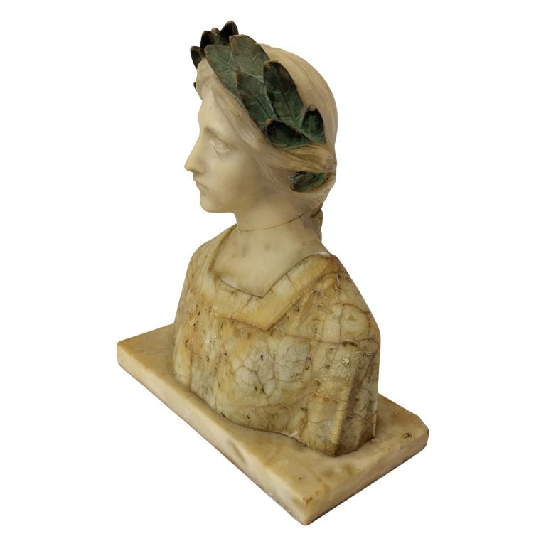 Italian Art Nouveau Carved Maiden Bust