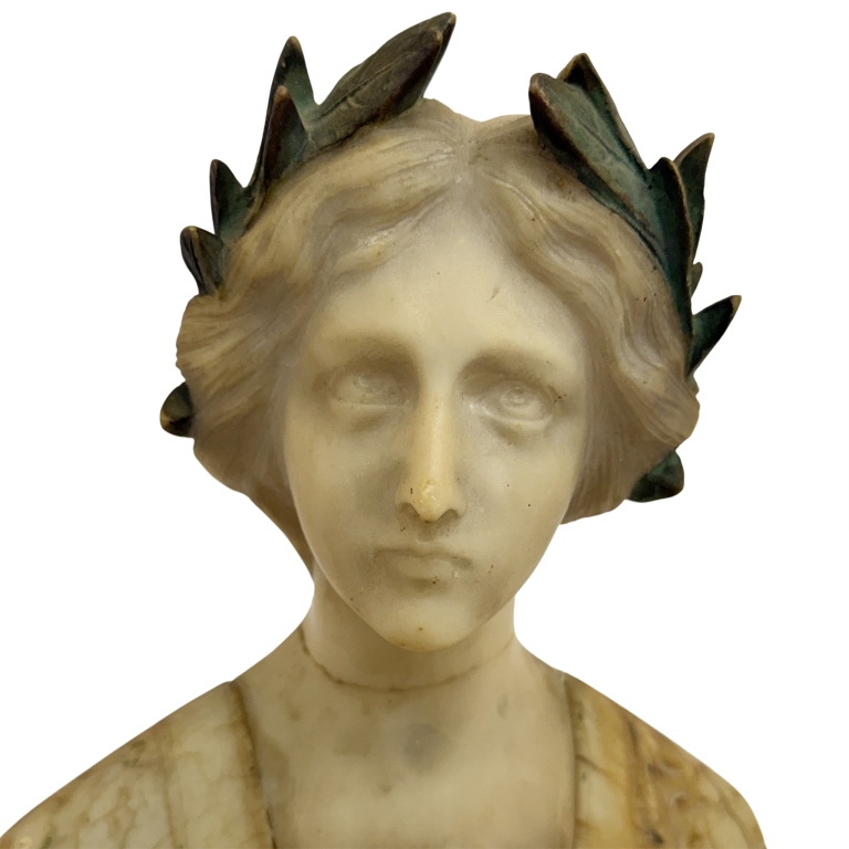 Italian Art Nouveau Carved Maiden Bust