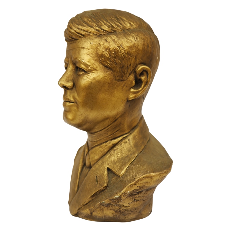 President Kennedy Gilt-Bronzed Plaster Bust