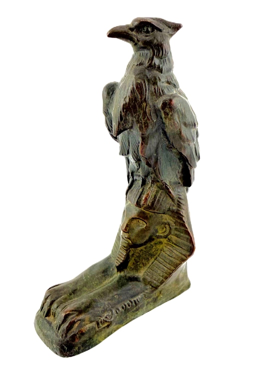 French Egyptian Revival Bronze - Falcon & Sphinx