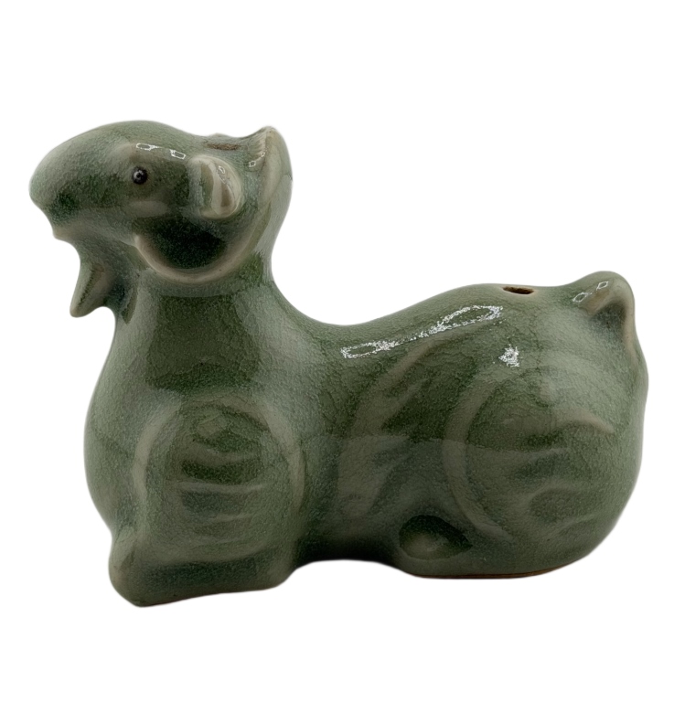 Celadon Crackle-Glazed Ram Water Dropper