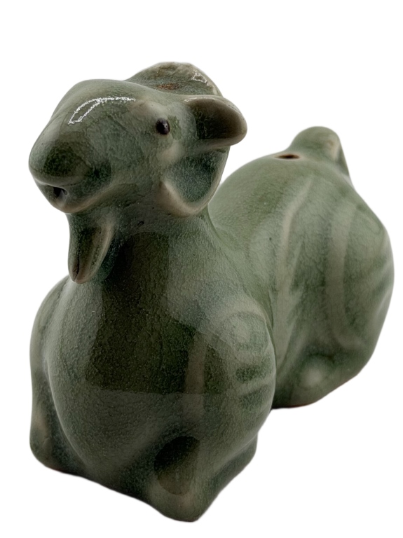 Celadon Crackle-Glazed Ram Water Dropper