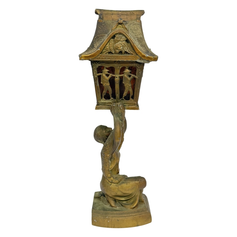 Art Deco Chinoiserie Pagoda Table Lamp