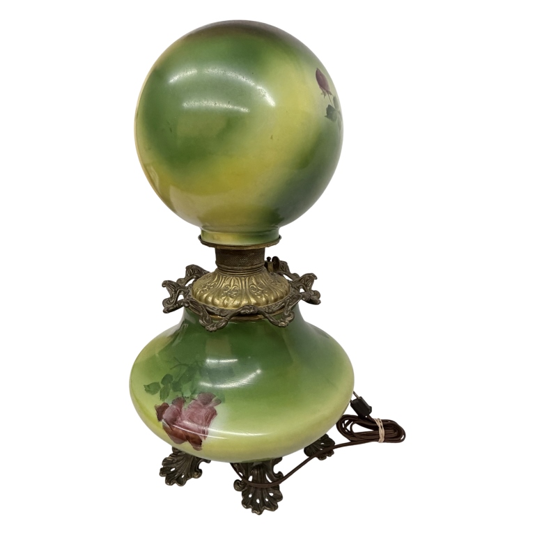 Victorian Green Double-Globe Parlor Lamp