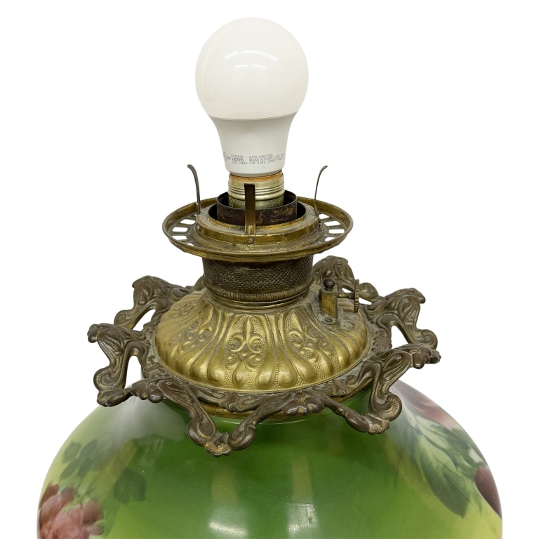 Victorian Green Double-Globe Parlor Lamp