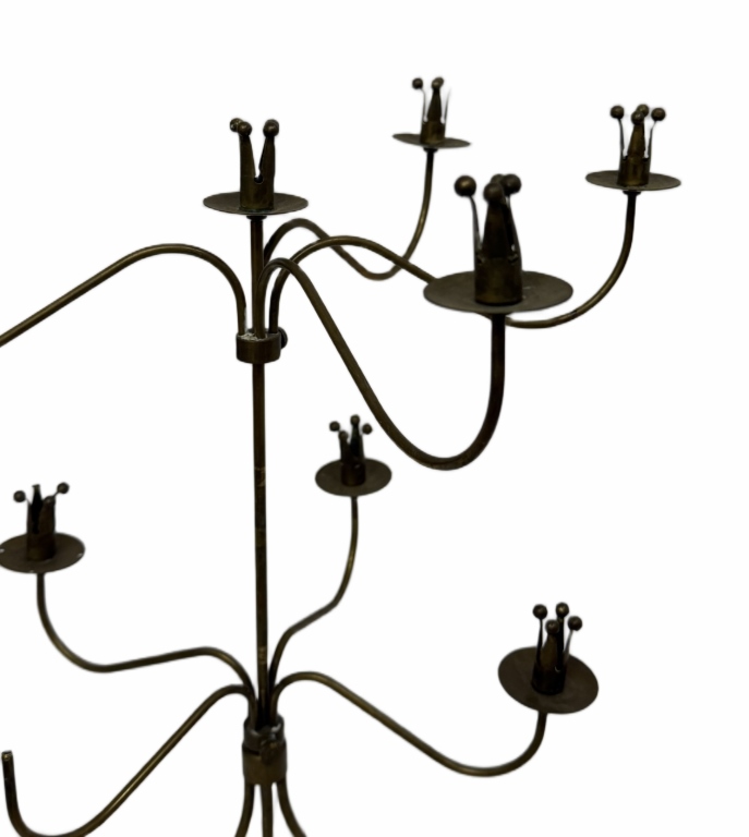 Brutalist Wrought Iron Multi-Light Candelabra