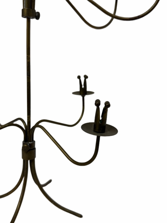Brutalist Wrought Iron Multi-Light Candelabra