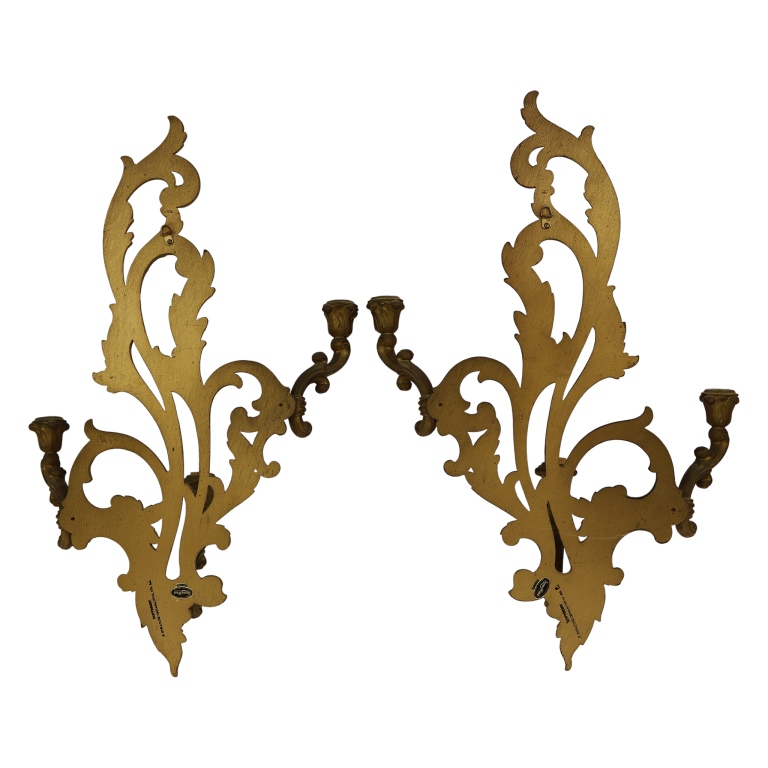 Hollywood Regency Syroco Wood Style Wall Sconces