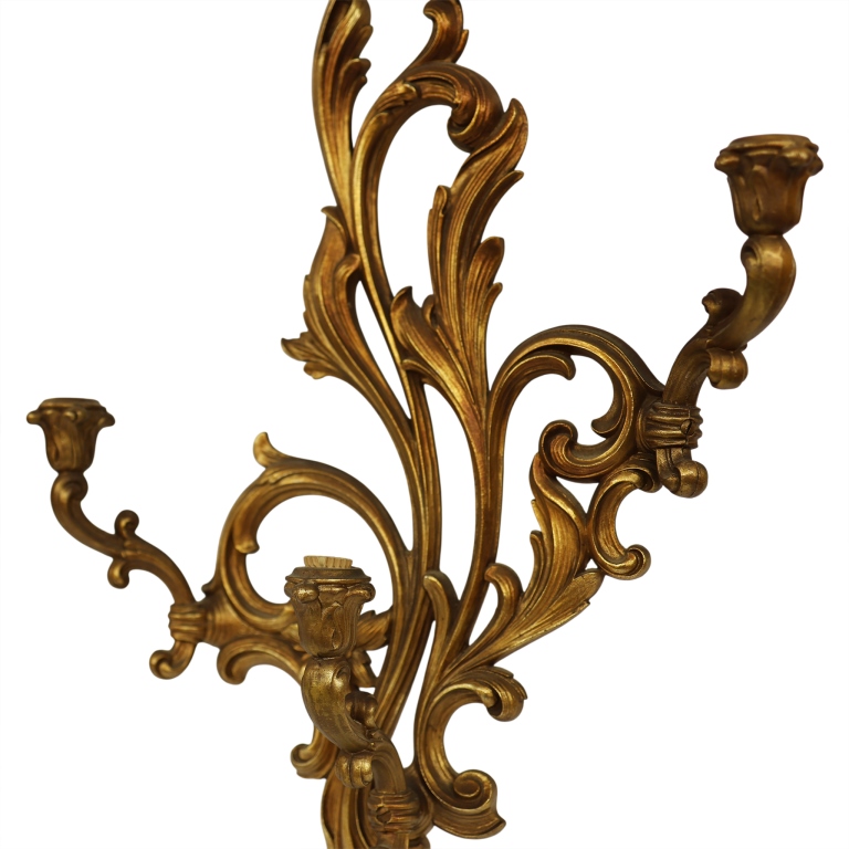 Hollywood Regency Syroco Wood Style Wall Sconces