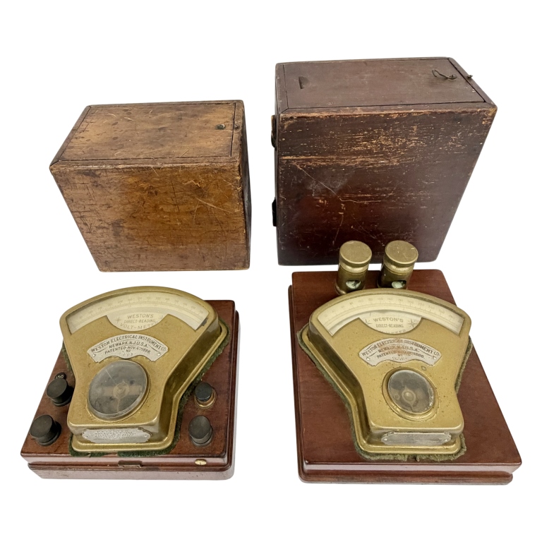 1888 Pair of Weston Model 1 Portable DC Voltmeters