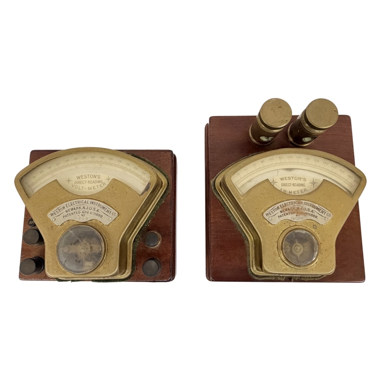 1888 Pair of Weston Model 1 Portable DC Voltmeters