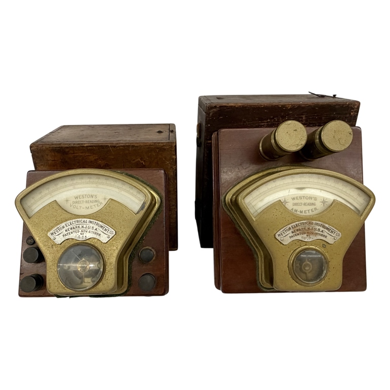 1888 Pair of Weston Model 1 Portable DC Voltmeters