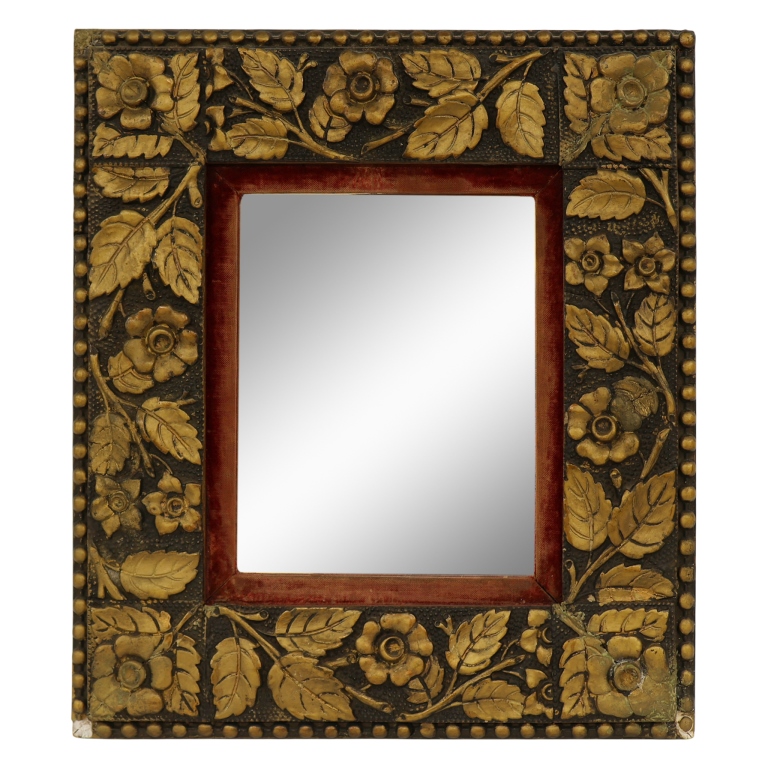 European Hand-Carved Gilded Oak Wall Mirror