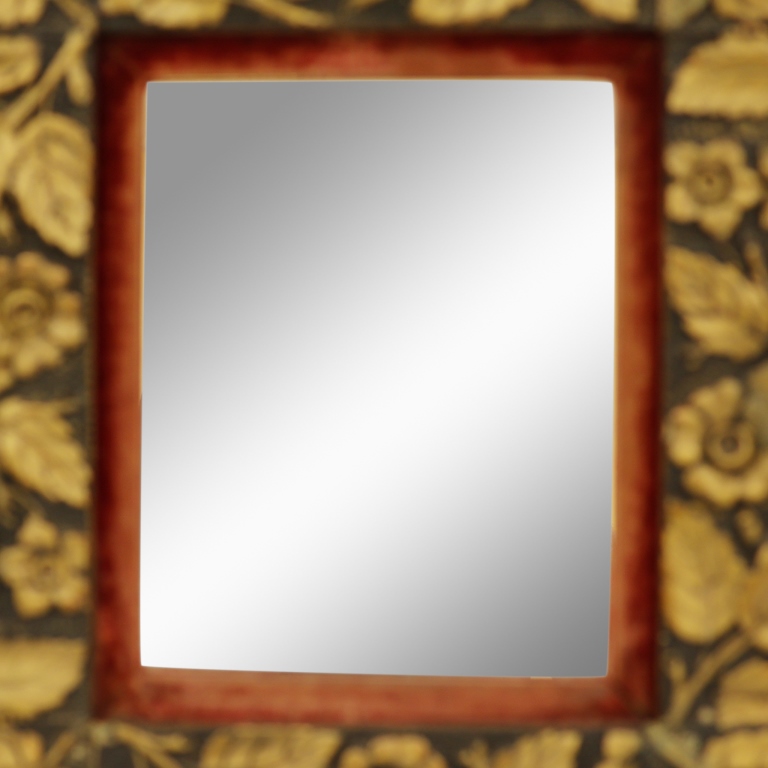 European Hand-Carved Gilded Oak Wall Mirror