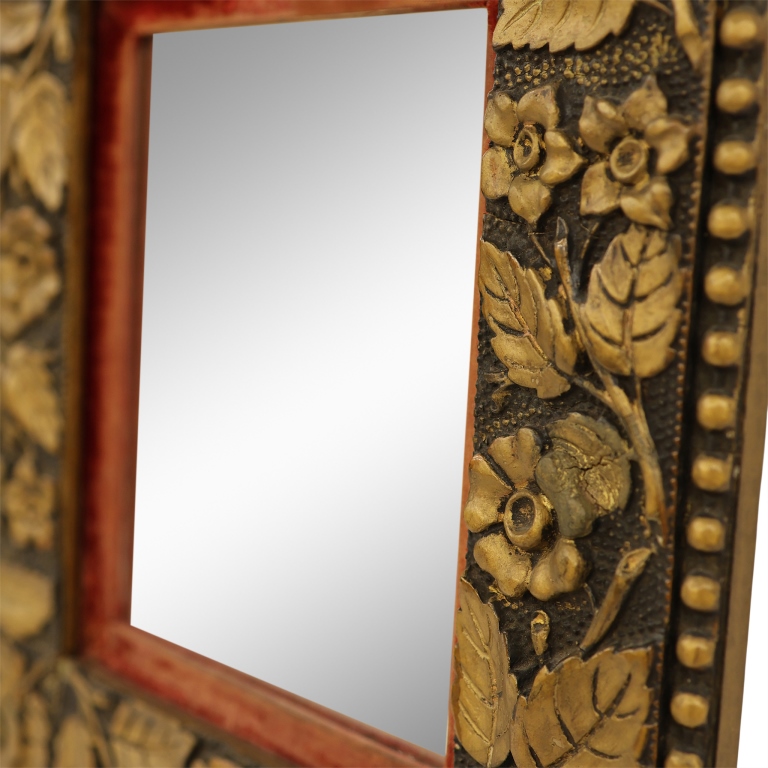 European Hand-Carved Gilded Oak Wall Mirror