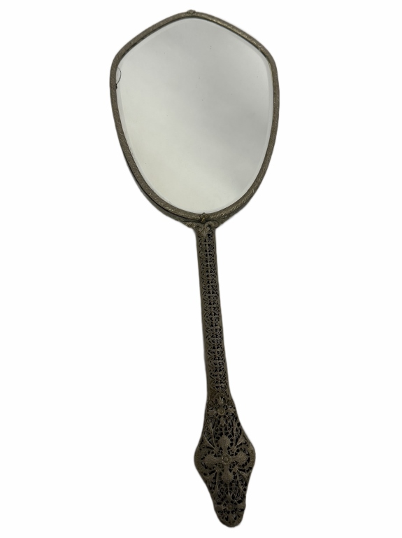 Art Nouveau Botanical Filigree Vanity Hand Mirror
