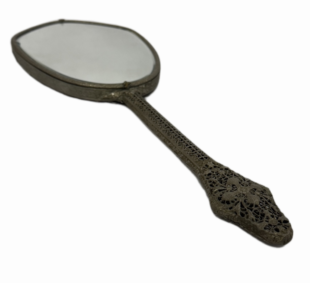 Art Nouveau Botanical Filigree Vanity Hand Mirror