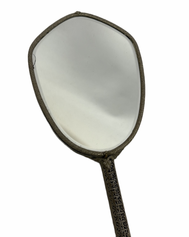 Art Nouveau Botanical Filigree Vanity Hand Mirror