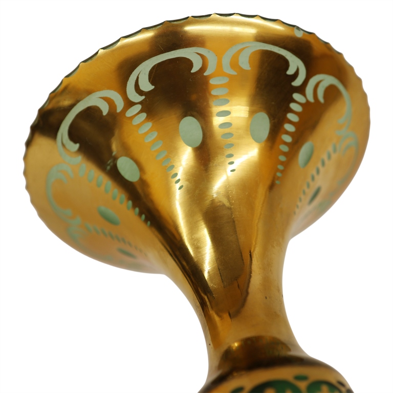 Austrian Jugendstil Enameled Trumpet Vase Lamp
