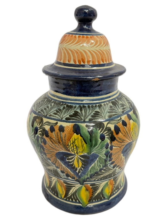 Mexican Santa Rosa Majolica Ceramic Lidded Jar