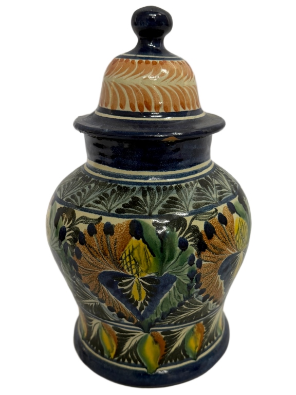 Mexican Santa Rosa Majolica Ceramic Lidded Jar