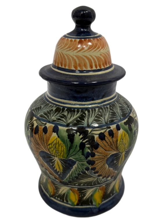 Mexican Santa Rosa Majolica Ceramic Lidded Jar