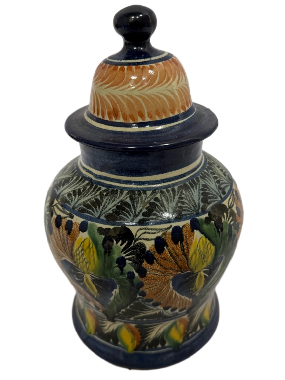 Mexican Santa Rosa Majolica Ceramic Lidded Jar