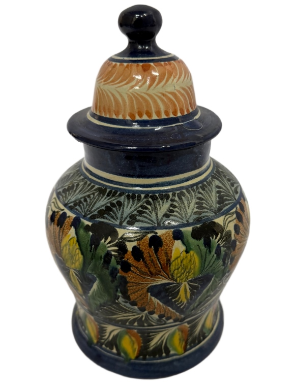Mexican Santa Rosa Majolica Ceramic Lidded Jar