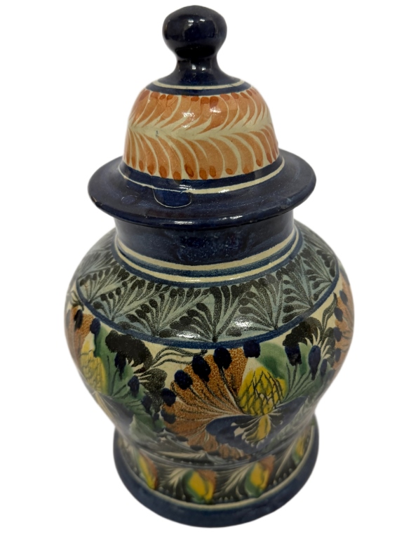 Mexican Santa Rosa Majolica Ceramic Lidded Jar