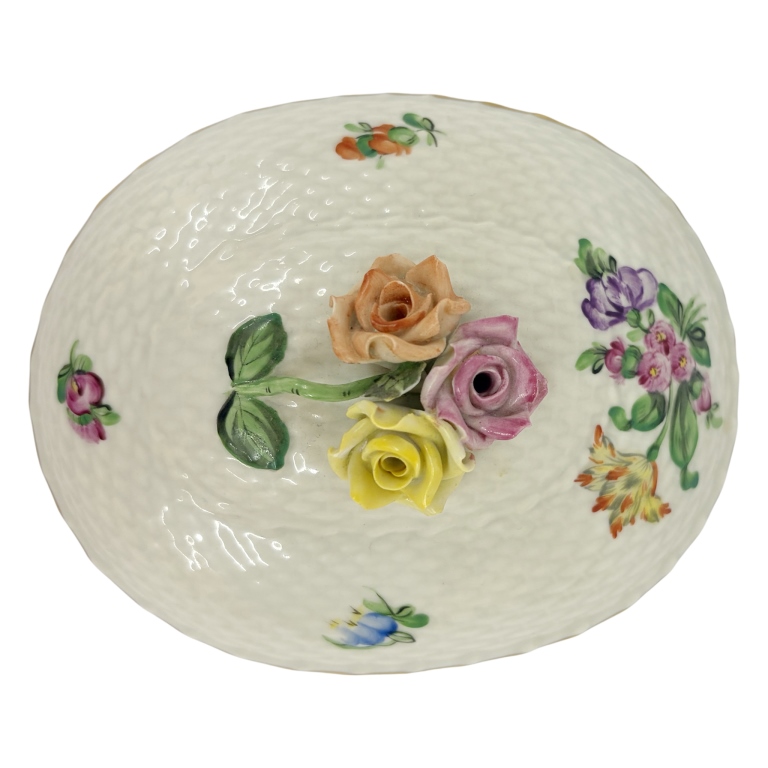 Herend "Printemps" Porcelain Covered Sugar Bowl