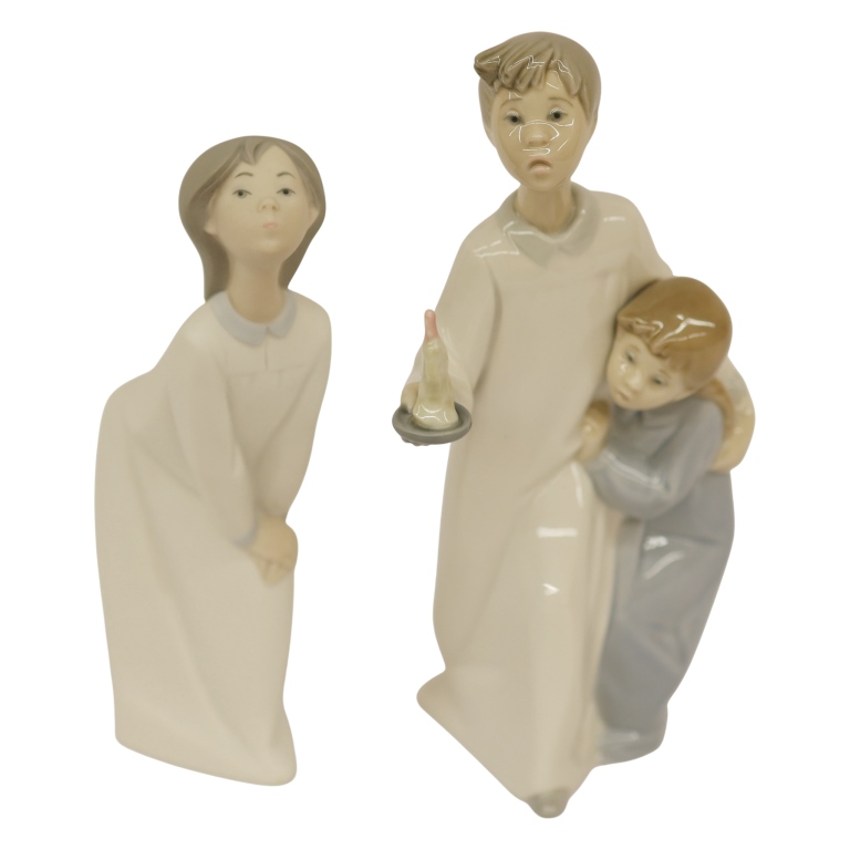 Lladro Children with Candles Figurines