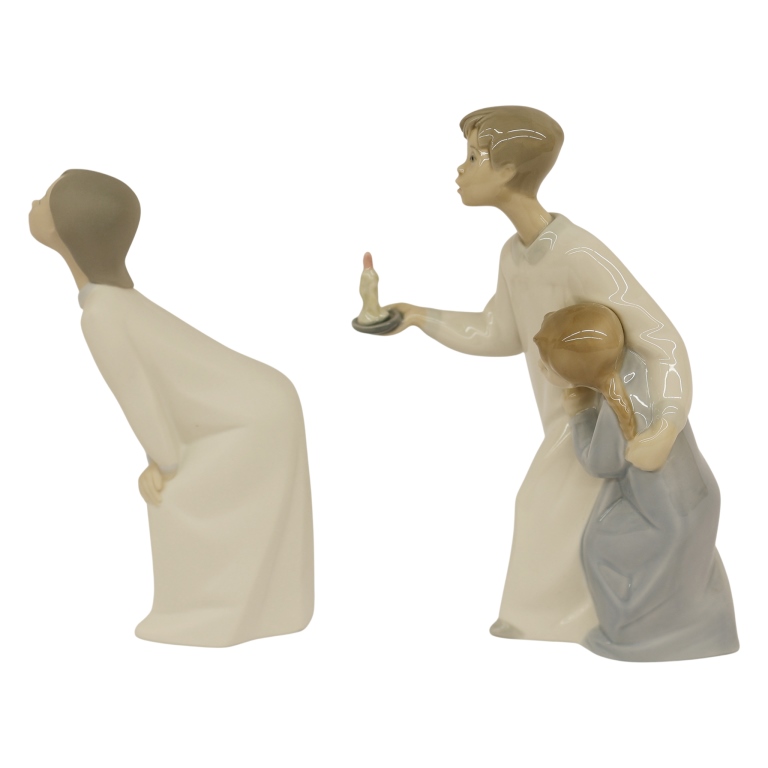 Lladro Children with Candles Figurines