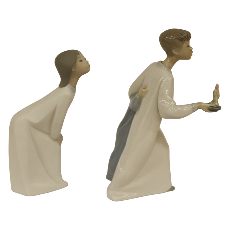 Lladro Children with Candles Figurines