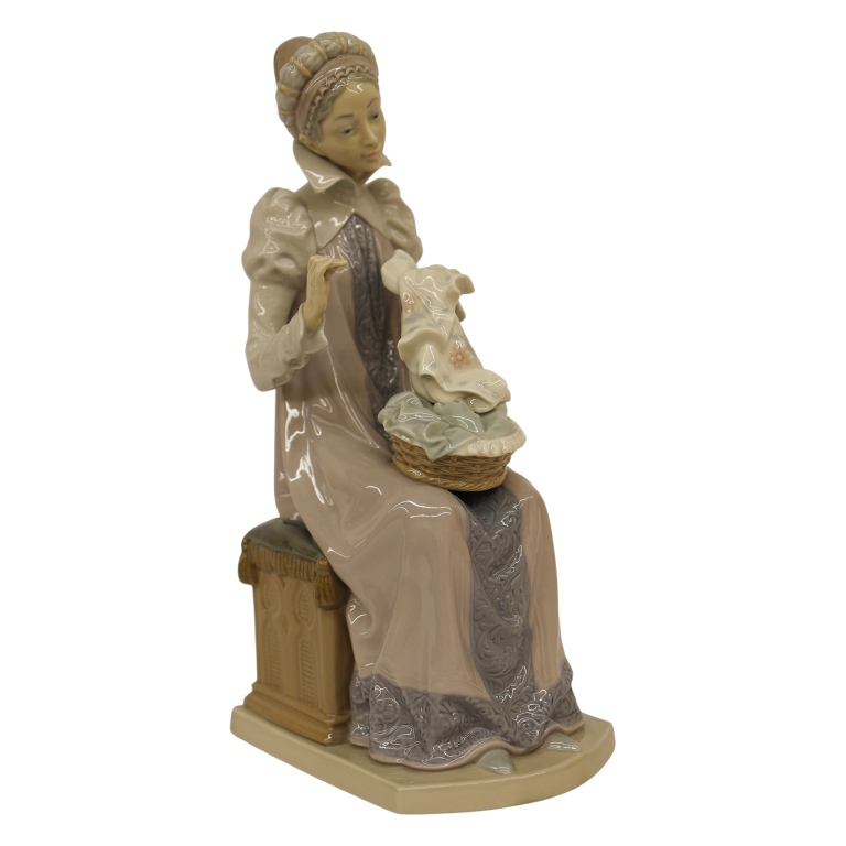 Lladro "Sewing a Trousseau" Porcelain Figurine