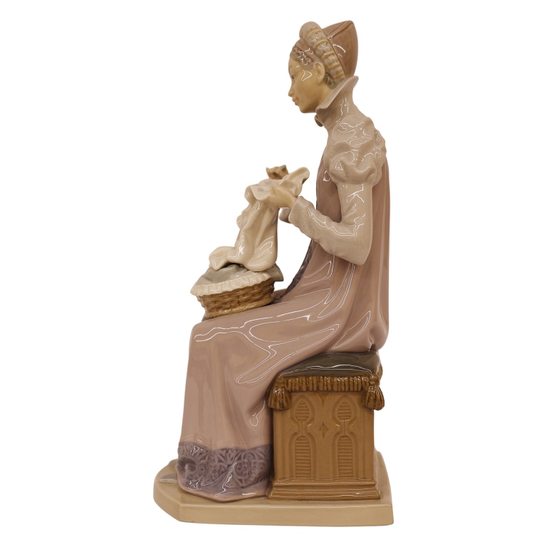Lladro "Sewing a Trousseau" Porcelain Figurine