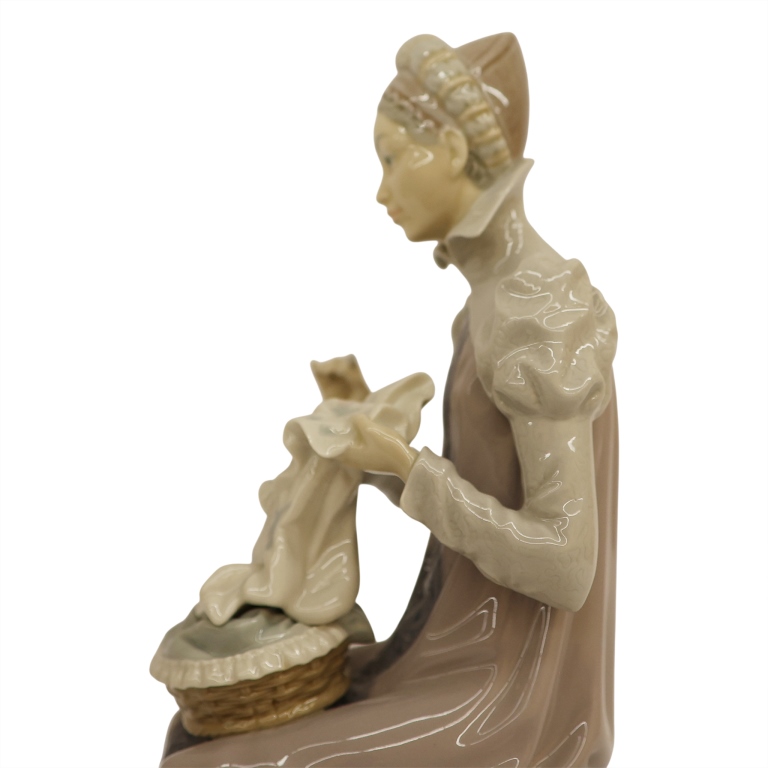 Lladro "Sewing a Trousseau" Porcelain Figurine