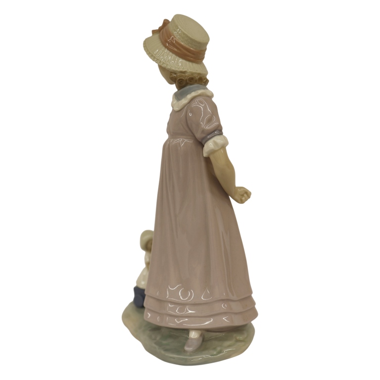 Lladro Child "Pulling Doll's Carriage" Figurine
