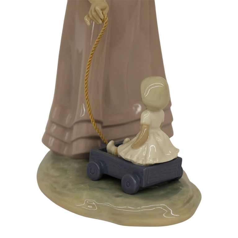 Lladro Child "Pulling Doll's Carriage" Figurine