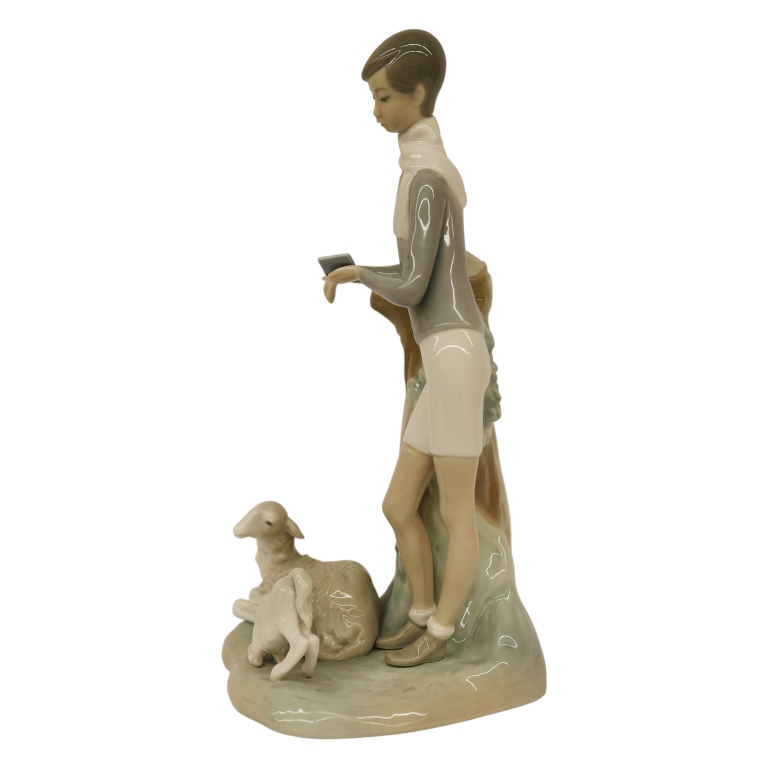 Lladro "Boy with Lambs" Porcelain Figurine