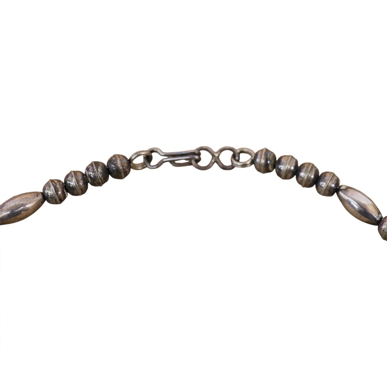Signed Native American Sterling Amber Choker