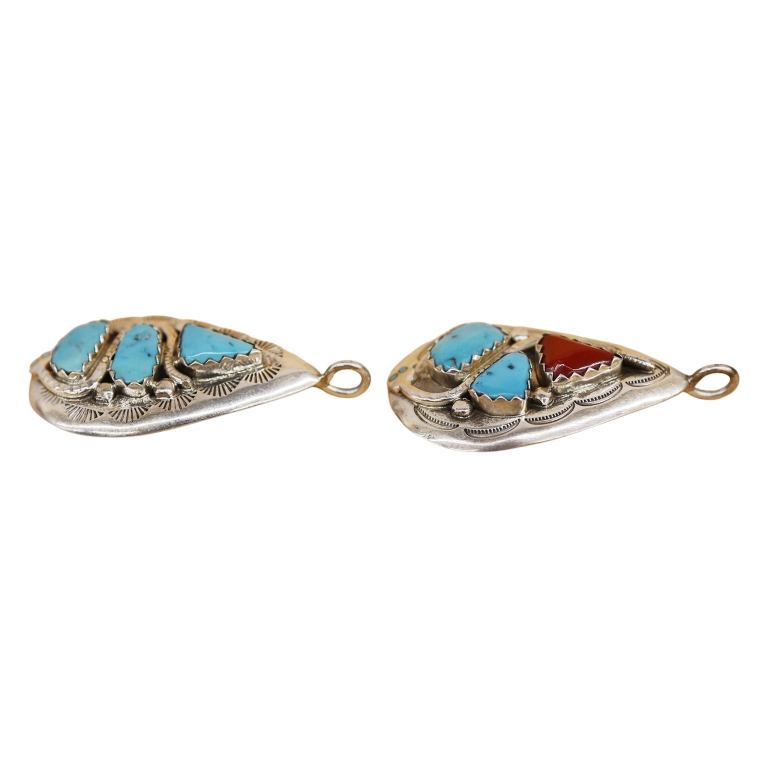 Effie C. R & JC Zuni Sterling Turquoise Pendants