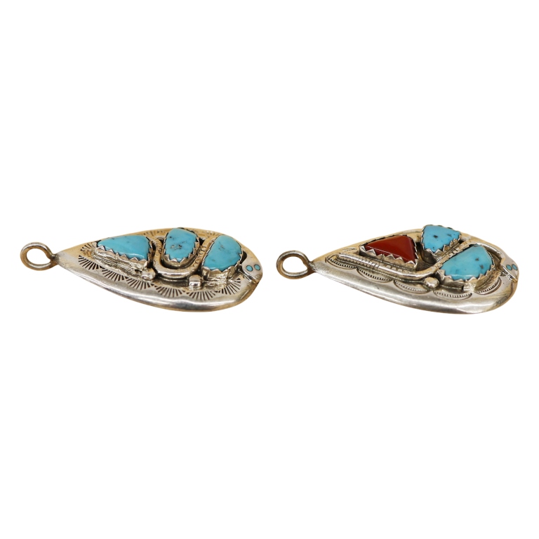 Effie C. R & JC Zuni Sterling Turquoise Pendants
